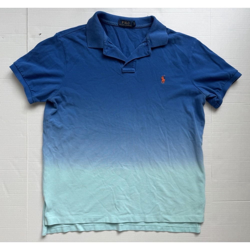 Polo Ralph Lauren Men's Ombré Polo Shirt Large Short Sleeve Blue